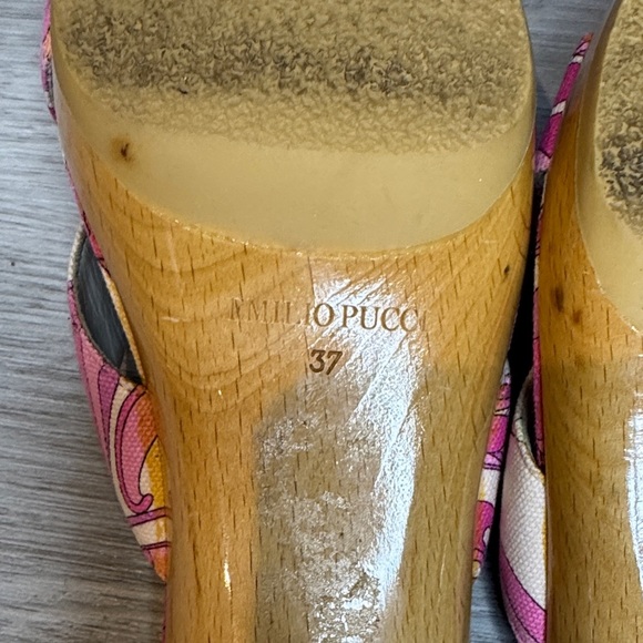 Vintage Emilio Pucci Vibrant Pink and Cream Sandals sz 37 - Picture 4 of 5